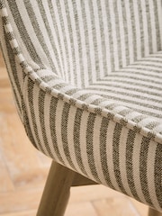Set of 2 Chenille Stripe Moss Green Light Wood Leg Hamilton Dining Chairs - Image 7 of 8