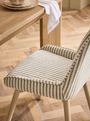 Set of 2 Chenille Stripe Moss Green Light Wood Leg Hamilton Dining Chairs - Image 8 of 8