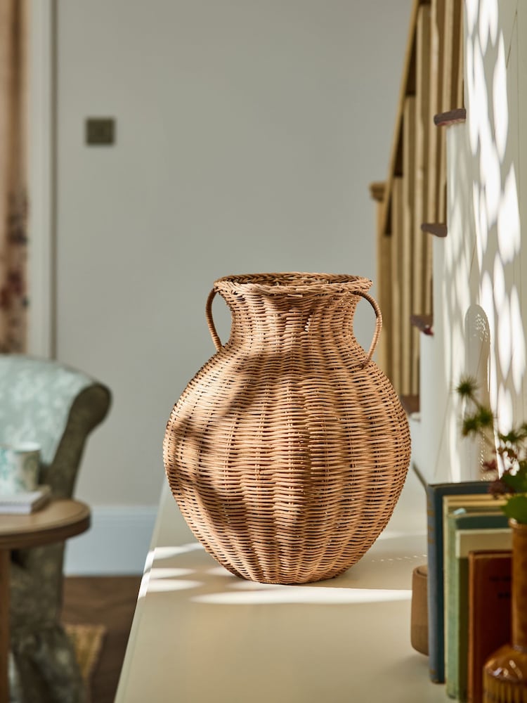Laura Ashley Natural Wicker Large Vase - Image 2 of 5