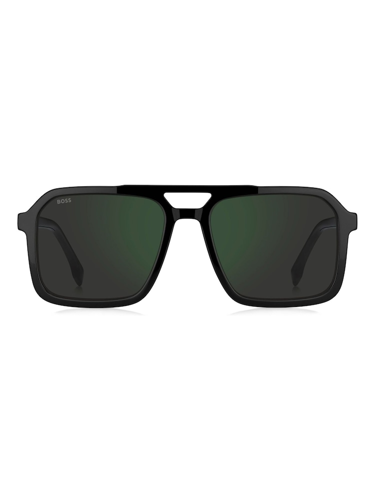 BOSS Black Square Double Bridge Sunglasses - Image 2 of 4 BOSS Black Square Double Bridge Sunglasses - Image 2 of 4