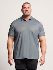 BadRhino Big & Tall Blue Two Tone Textured Polo Shirt - Image 1 of 6