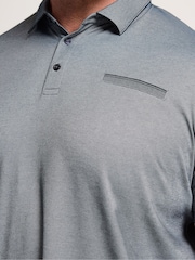 BadRhino Big & Tall Blue Two Tone Textured Polo Shirt - Image 4 of 6