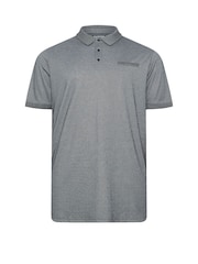 BadRhino Big & Tall Blue Two Tone Textured Polo Shirt - Image 5 of 6