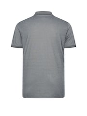 BadRhino Big & Tall Blue Two Tone Textured Polo Shirt - Image 6 of 6