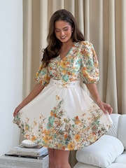 Girl In Mind Azelia Puff Sleeve V-Neck Dress - Image 3 of 6