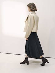 Chocolate Brown Forever Comfort® Round Toe Sock Ankle Boots - Image 3 of 3