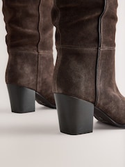 Chocolate Brown Forever Comfort® Whipstitch Knee High Slouch Boots - Image 9 of 10