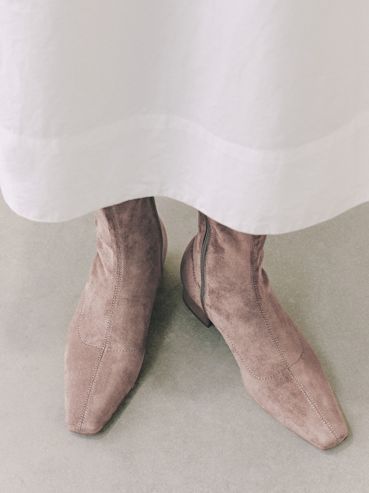 Taupe ruskea - Forever Comfort® viistekärkiset polvi Saappaat - Kuva 2 / 5