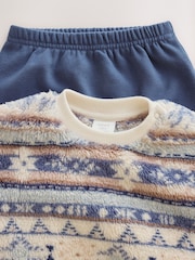Blue Fairisle Fleece Top and Joggers Baby Set (0mths-2yrs) - Image 3 of 8