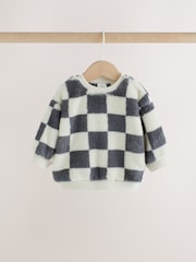 Grey Checkerboard Fleece Top and Joggers Baby Set (0mths-2yrs) - Image 3 of 13