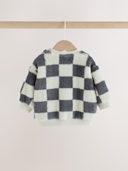 Grey Checkerboard Fleece Top and Joggers Baby Set (0mths-2yrs) - Image 4 of 13