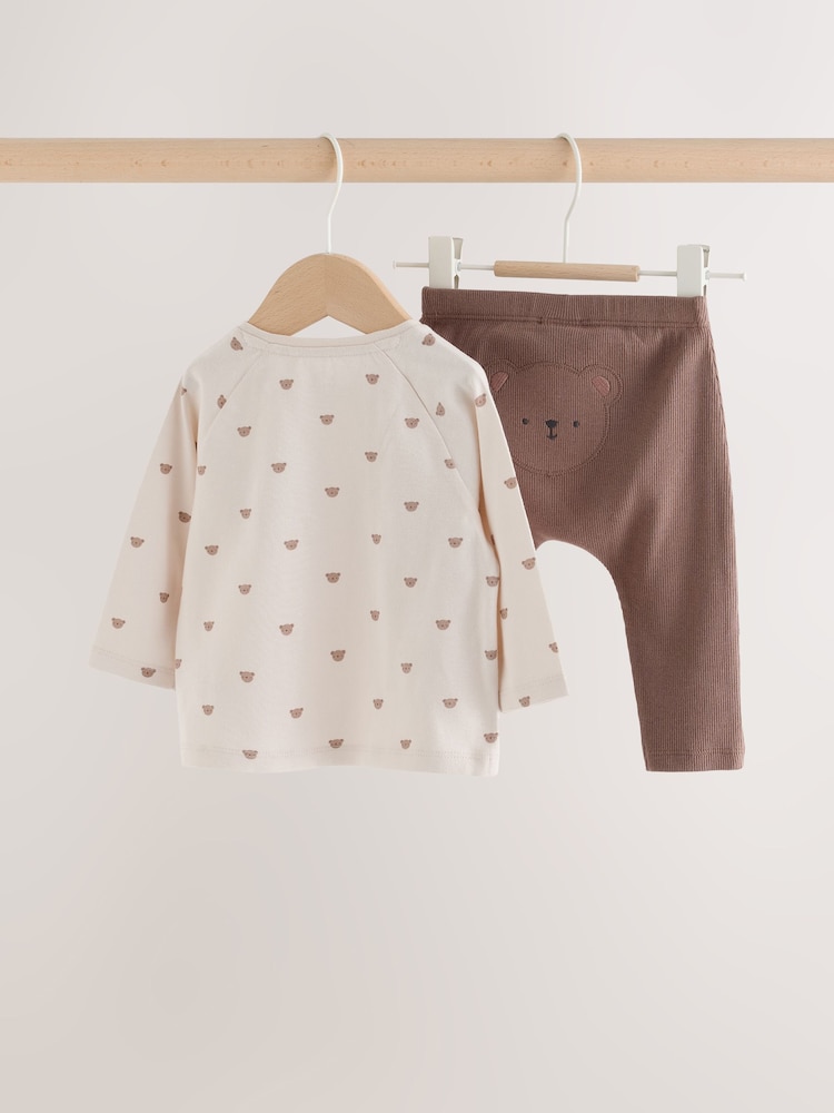 Tan Brown Bear Top and Leggings Baby Set (0mths-2yrs) - Image 2 of 9 Tan Brown Bear Top and Leggings Baby Set (0mths-2yrs) - Image 2 of 9
