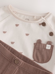 Tan Brown Bear Top and Leggings Baby Set (0mths-2yrs) - Image 7 of 9