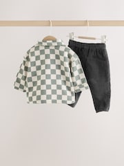 Grønt sjakkbrett - Babysett med Shacket, topp og bukse (3 Pieces) (0mnd.–2år) - Bilde 2 av 10