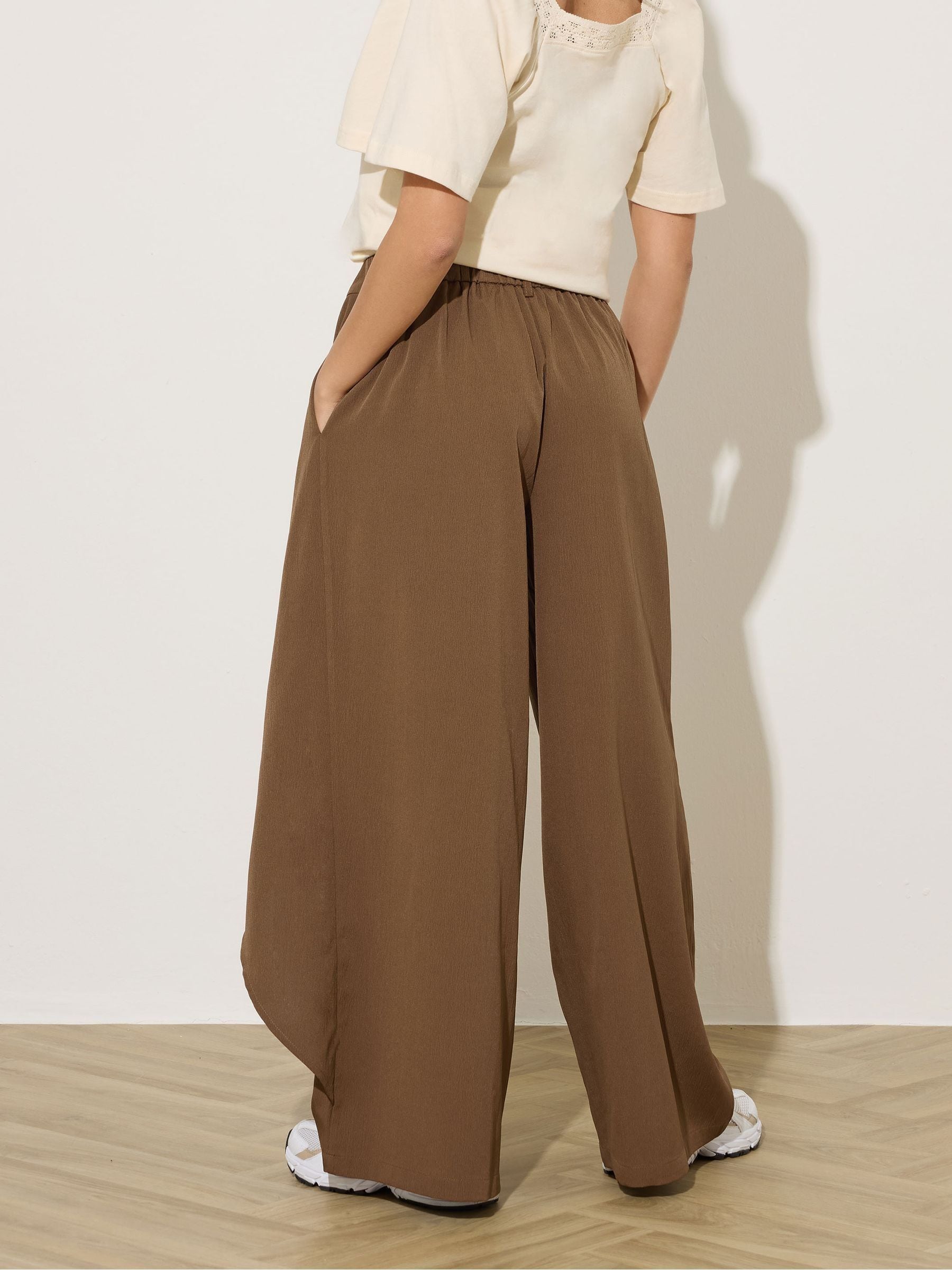 Buy PixieGirl Petite Brown Wrap Wide Leg Trousers from Next USA