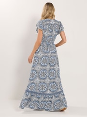 Long Tall Sally Blue Button Lace Maxi Dress - Image 5 of 6