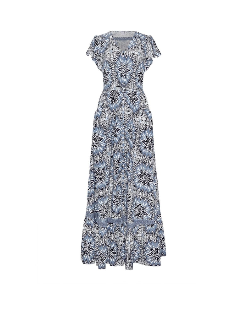Long Tall Sally Blue Button Lace Maxi Dress - Image 6 of 6