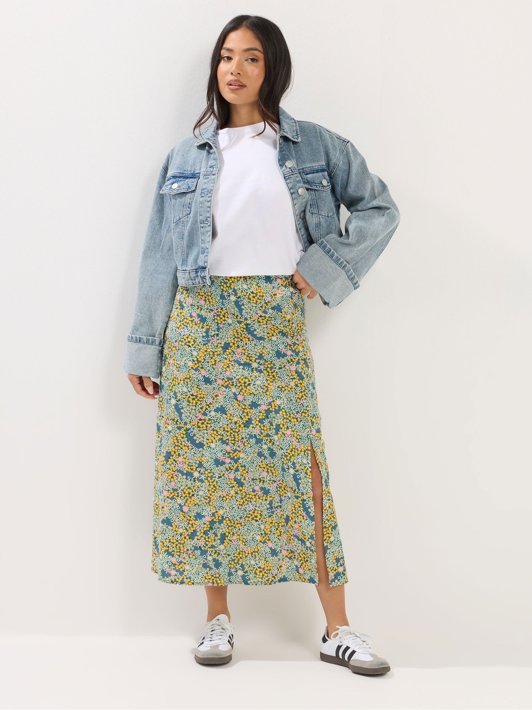 PixieGirl Women's Petite Ditsy Floral Midi Skirt | Size: 10 - Image 2