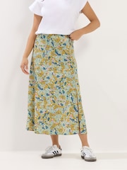 PixieGirl Petite Green Ditsy Midaxi Skirt - Image 2 of 5