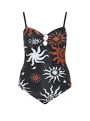 Yours Curve Black Bandeau Swimsuit - Image 2 of 3