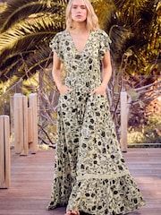 Long Tall Sally Green Button Lace Maxi Dress - Image 5 of 6