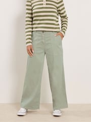 M&Co Green Petite Wide Leg Cargo Trousers - Image 1 of 5