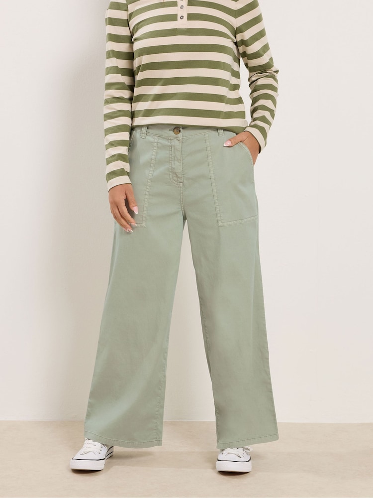 M&Co Green Petite Wide Leg Cargo Trousers - Image 1 of 5