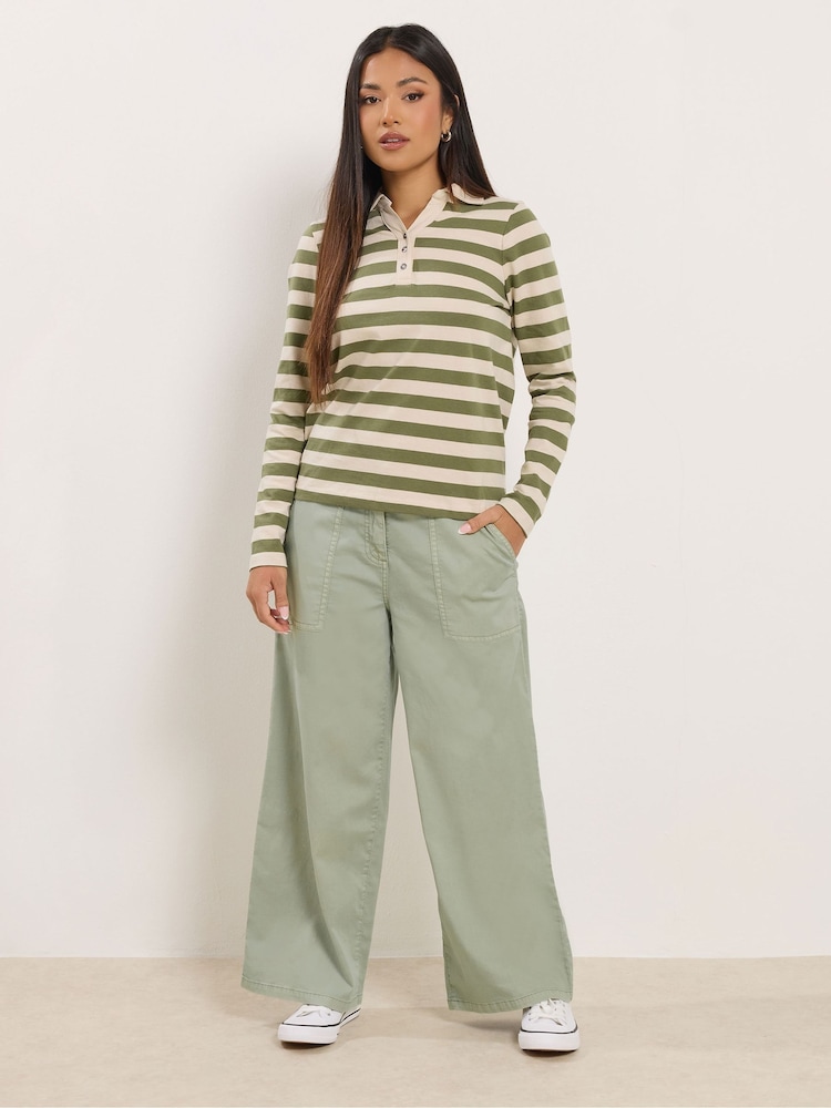 M&Co Green Petite Wide Leg Cargo Trousers - Image 2 of 5