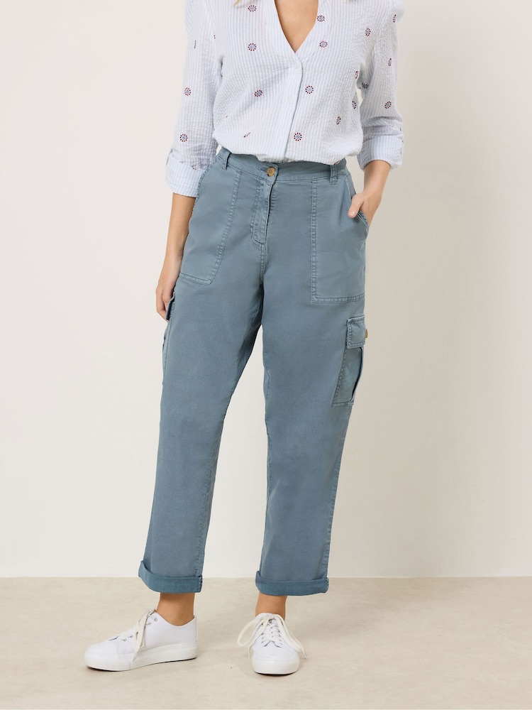 M&Co Blue Cargo Trousers - Image 1 of 5 M&Co Blue Cargo Trousers - Image 1 of 5