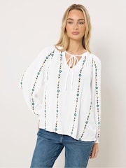 M&Co Cream Floral Embroidered Blouse - Image 1 of 4