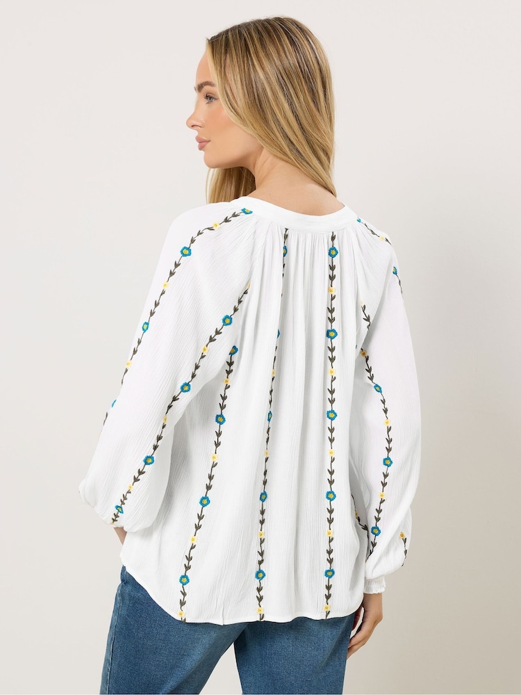 M&Co Cream Floral Embroidered Blouse - Image 2 of 4