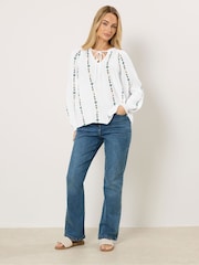 M&Co Cream Floral Embroidered Blouse - Image 3 of 4