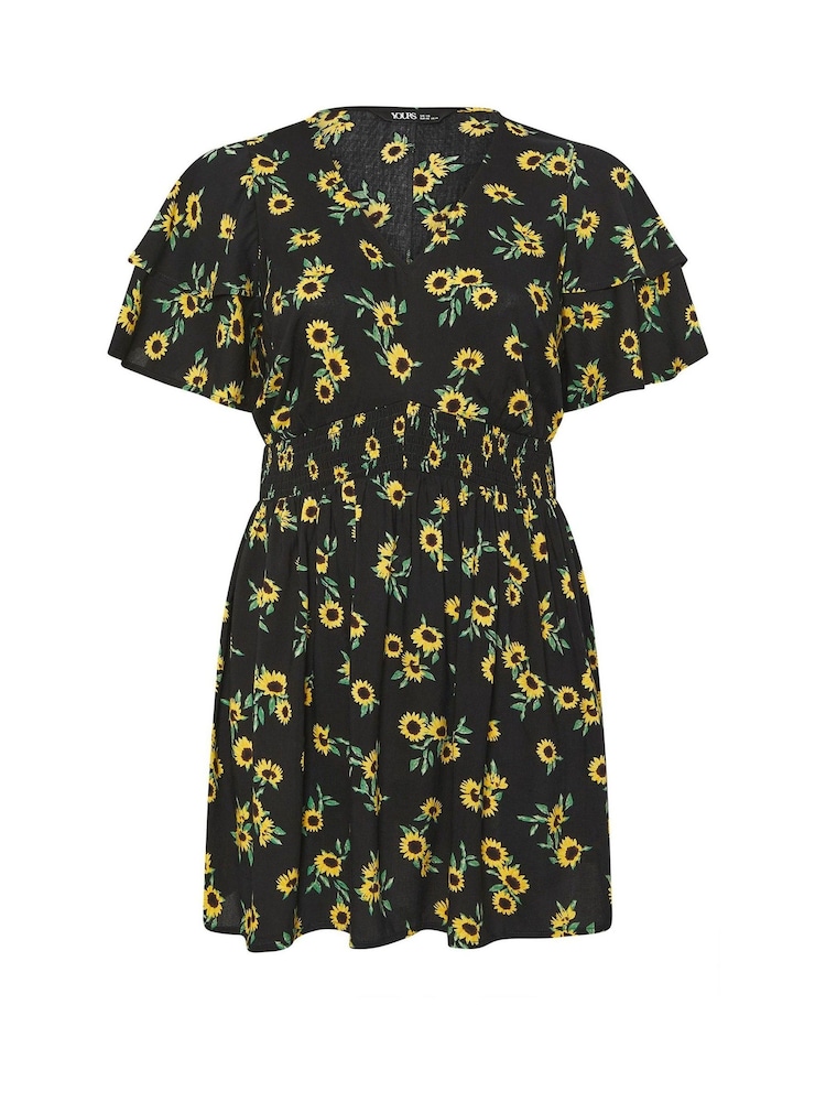 Yours Curve Black Flutter Sleeve Blouse - Image 5 of 5