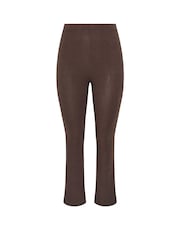 Yours Curve Brown Ribbed Flare Leggings - Image 5 of 5