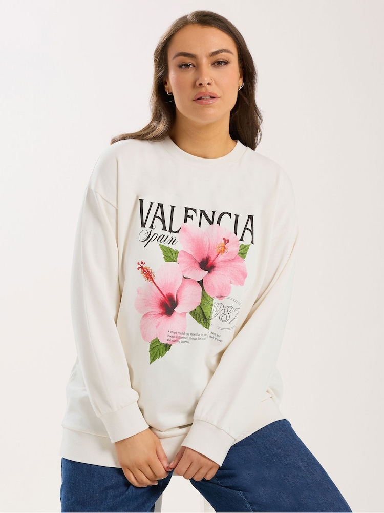 Yours Curve Natural Sweatshirt - Image 1 of 5