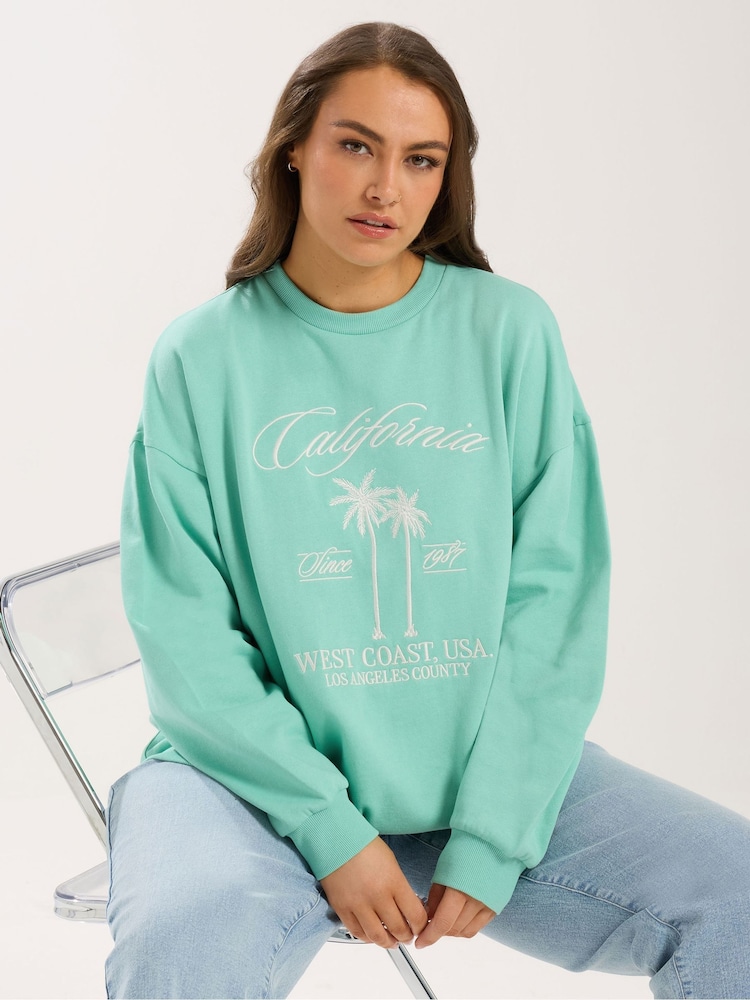 Yours Curve Green Sweatshirt - Image 1 of 5