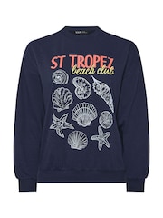 Yours Curve Blue Sweatshirt - Image 5 of 5