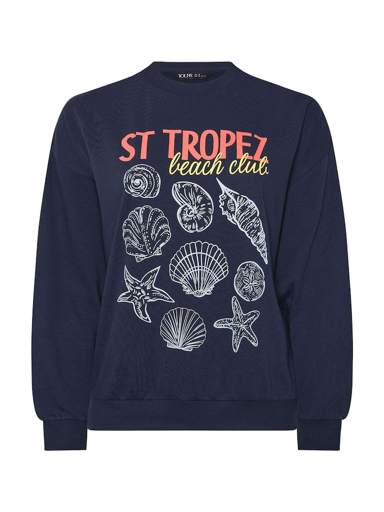 Yours Curve Blue Sweatshirt - Image 5 of 5