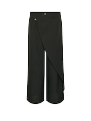 PixieGirl Petite Black Wrap Wide Leg Trousers - Image 5 of 5