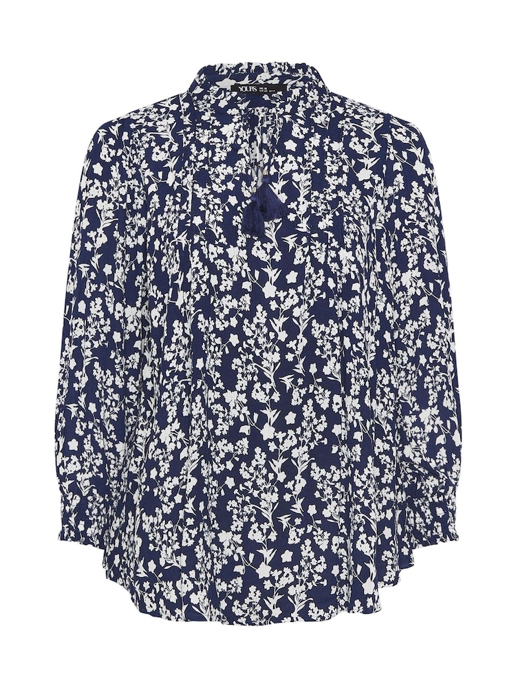 Yours Curve Blue Embellished Boho Blouse - Image 6 of 6