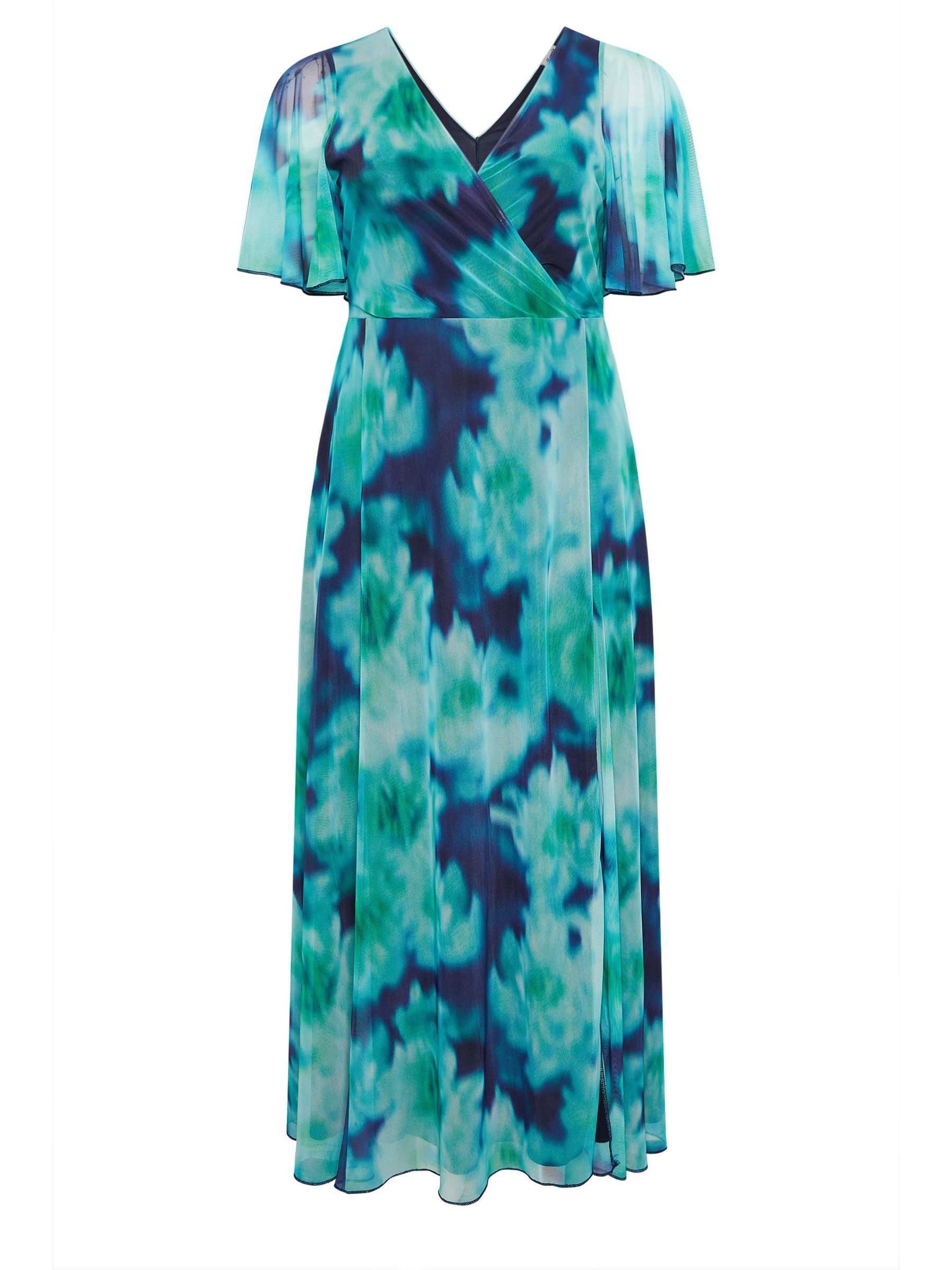 blue and green mesh dress Yours London Women's Plus Size Mint Blurred Abstract Size 14 May be worn with New - Dec - 2025 Gothic Black and White COLOR:Cream