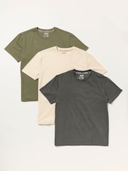 FatFace 3 Pack Khaki Green Short Sleeve T-Shirt - Image 6 of 7