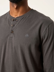 FatFace 3 Pack Charcoal Grey Long Sleeve Henley T-Shirt - Image 3 of 7
