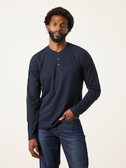 FatFace 3 Pack Charcoal Grey Long Sleeve Henley T-Shirt - Image 4 of 7