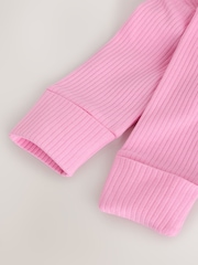 Pink Two Way Zip Baby Sleepsuits 3 Pack (0-2yrs) - Image 12 of 13