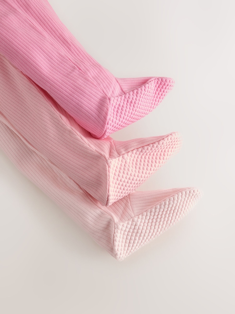 Pink Two Way Zip Baby Sleepsuits 3 Pack (0-2yrs) - Image 13 of 13 Pink Two Way Zip Baby Sleepsuits 3 Pack (0-2yrs) - Image 13 of 13
