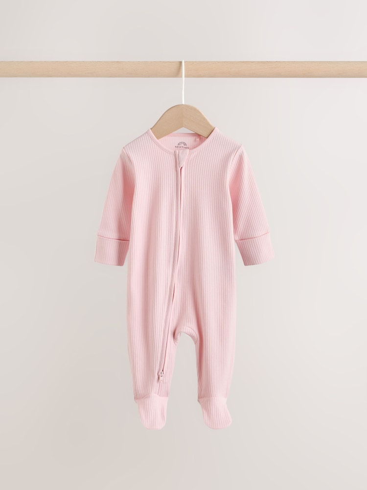 Pink Two Way Zip Baby Sleepsuits 3 Pack (0-2yrs) - Image 2 of 13 Pink Two Way Zip Baby Sleepsuits 3 Pack (0-2yrs) - Image 2 of 13