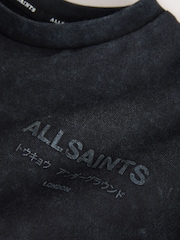 smALLSAINTS Washed Black Distressed Oversized Underground Crew Neck Cotton T-Shirt - Image 3 of 4
