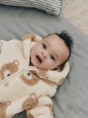 Neutral Bear Fleece Baby Pramsuit (0mths-2yrs) - Image 2 of 11