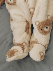 Neutral Bear Fleece Baby Pramsuit (0mths-2yrs) - Image 5 of 11